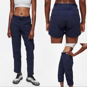NWOT Outdoor Voices RecTrek Zip-Off Pant in navy blue size small women’s
